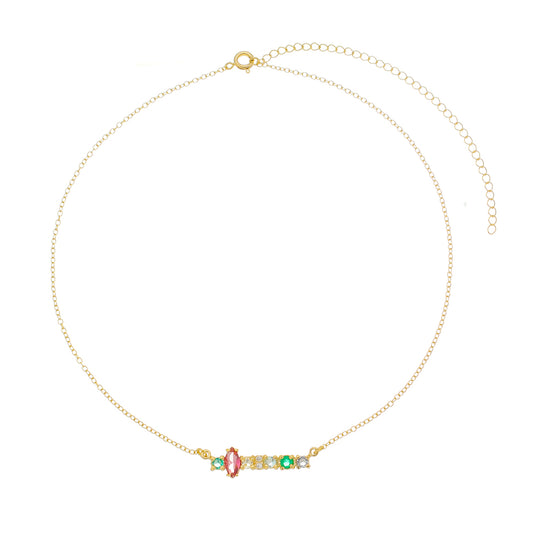 Colorful CZ 18K Gold Plated Choker