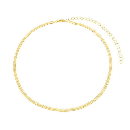 18k Gold Plated Herringbone Choker