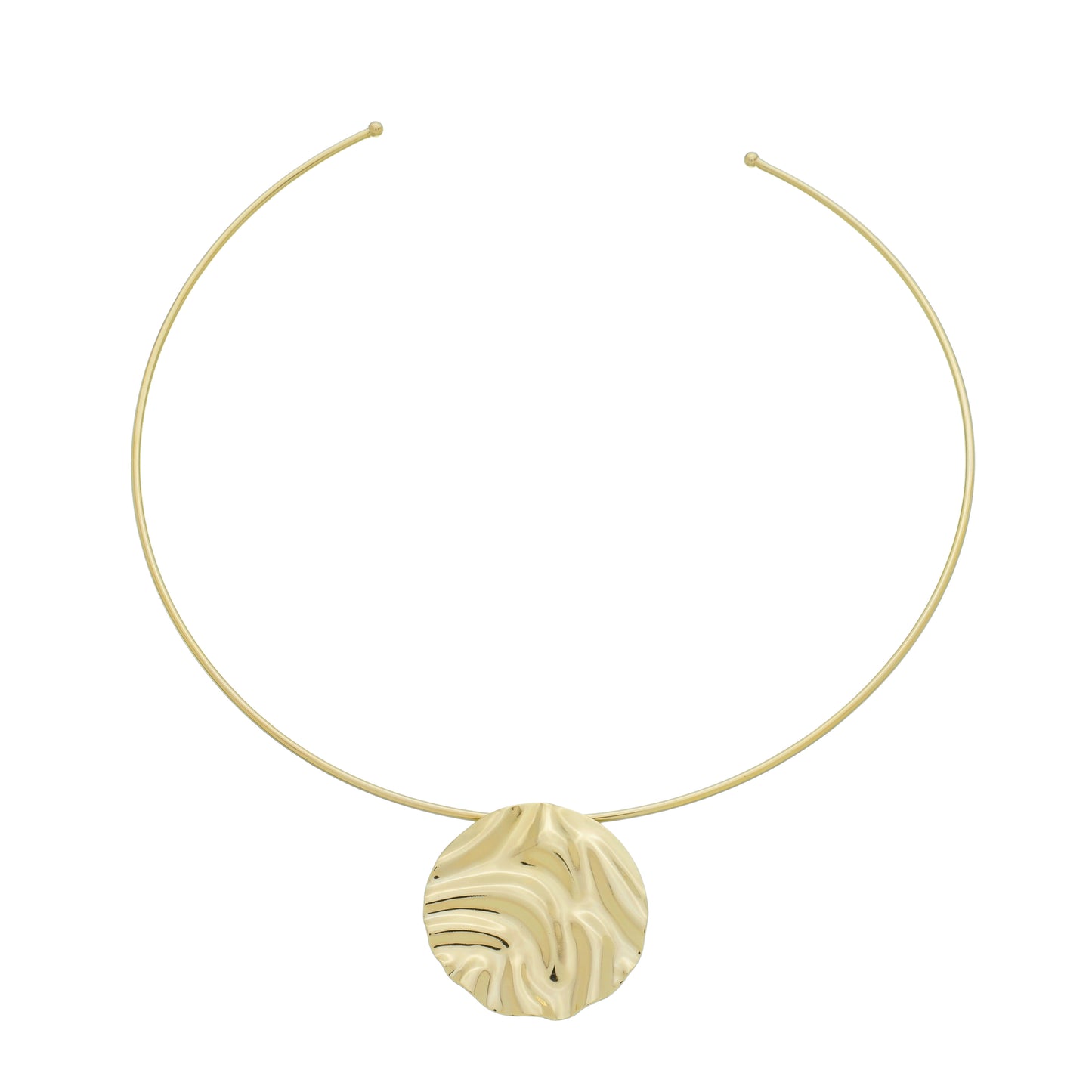 18k Gold Plated Hammered Wire Choker