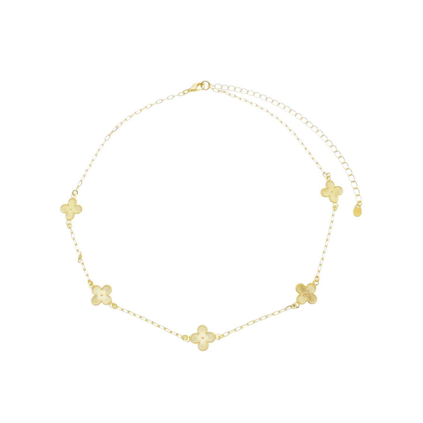 18k Gold Plated Delicate Clover Choker