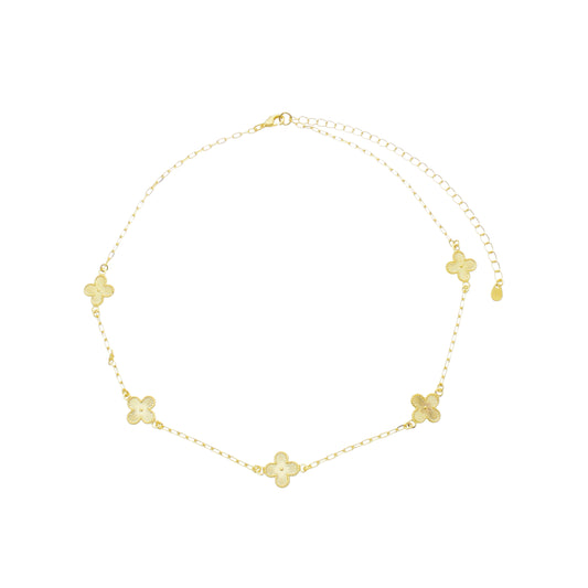 18k Gold Plated Delicate Clover Choker