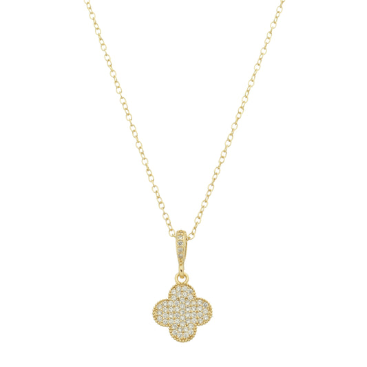 18k Gold Plated Necklace with Clover Pendant