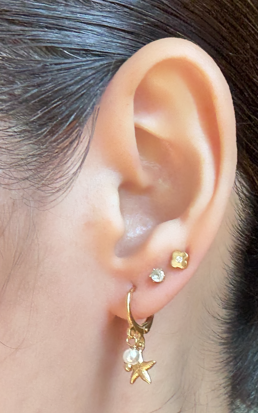 18k Gold Plated Under The Sea Mini Huggie Hoop Earring