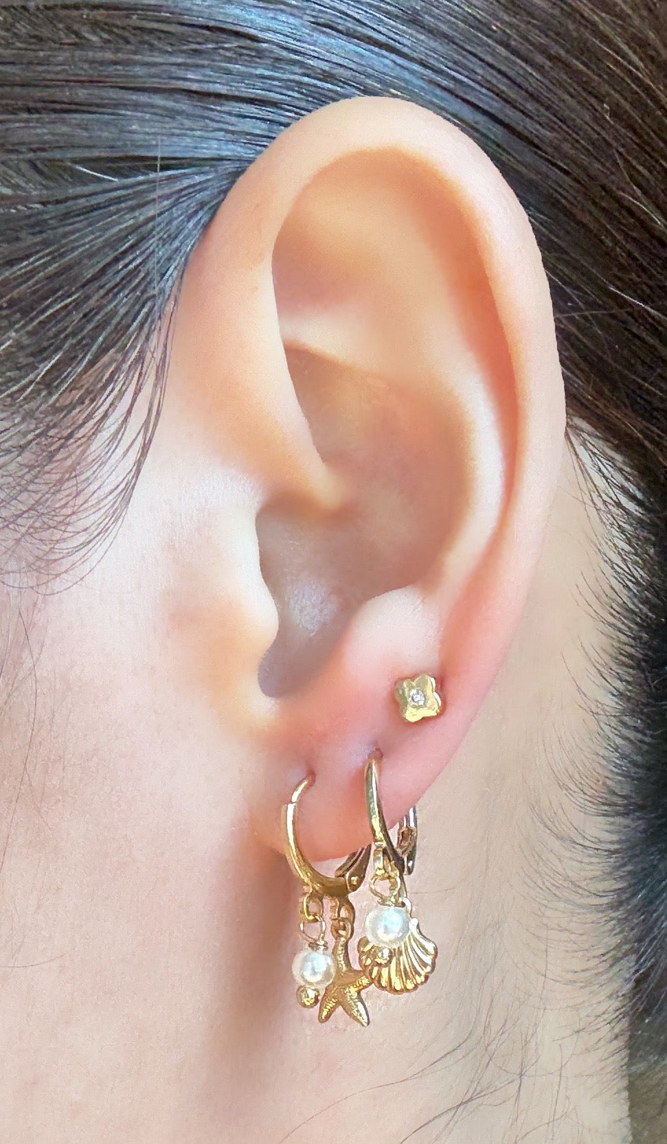 18k Gold Plated Under The Sea Mini Huggie Hoop Earring