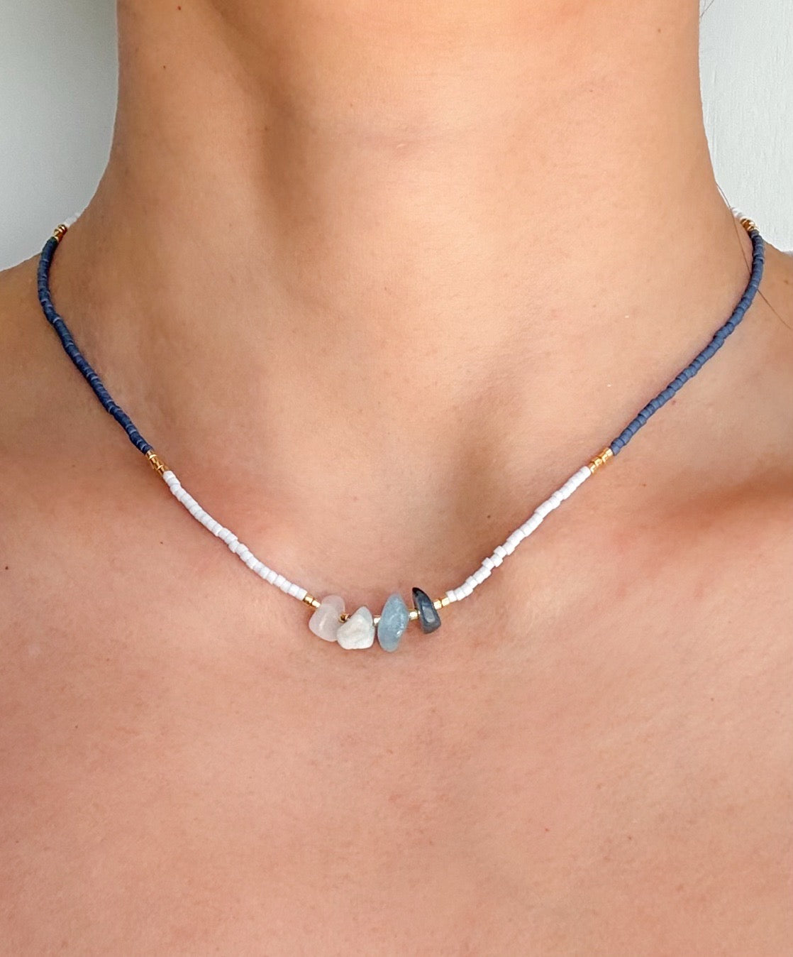 Handmade Aquamarine Beaded Necklace