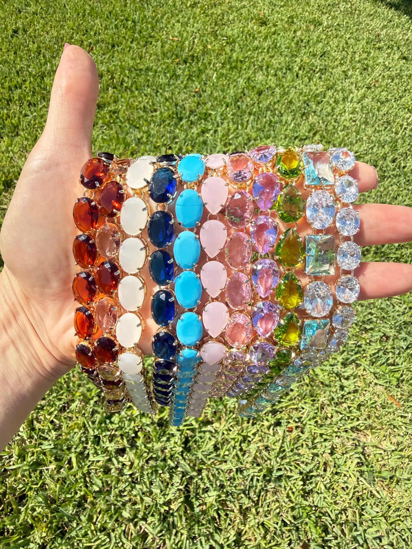 18k Gold Plated Chunky Crystal Necklace