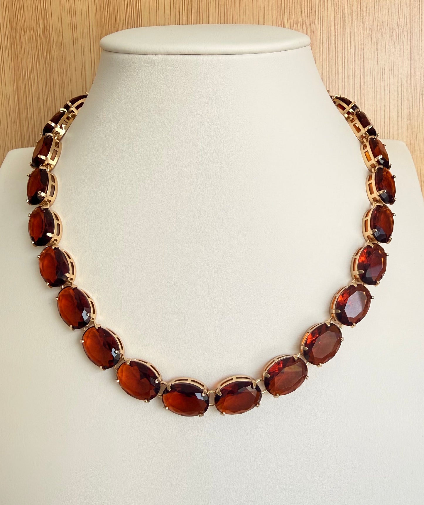 18k Gold Plated Chunky Crystal Necklace