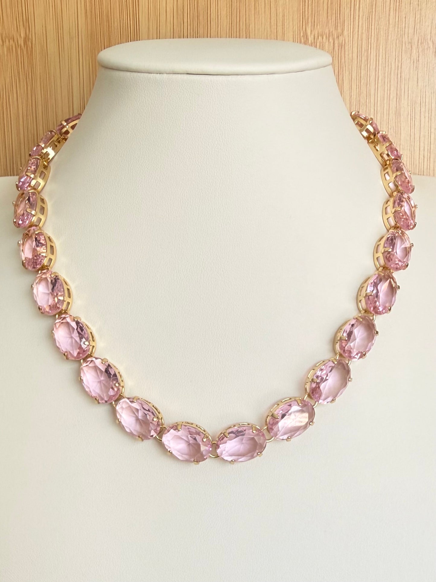 18k Gold Plated Chunky Crystal Necklace