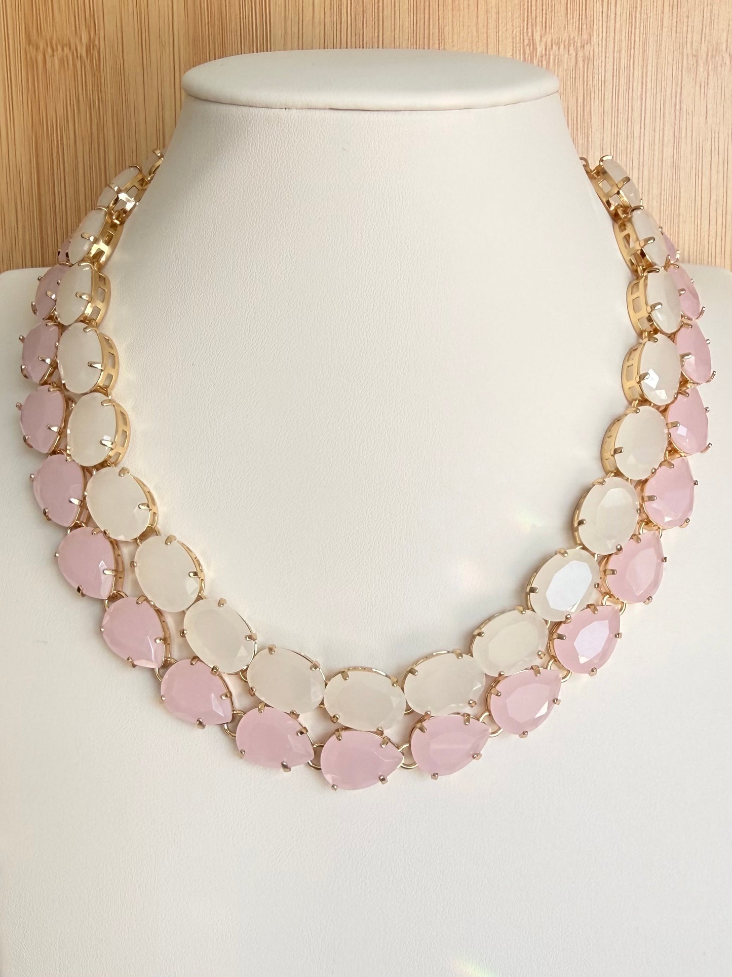 18k Gold Plated Chunky Crystal Necklace