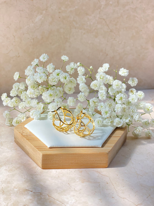 18K Gold Plated Twisted Wire Hoop Earring