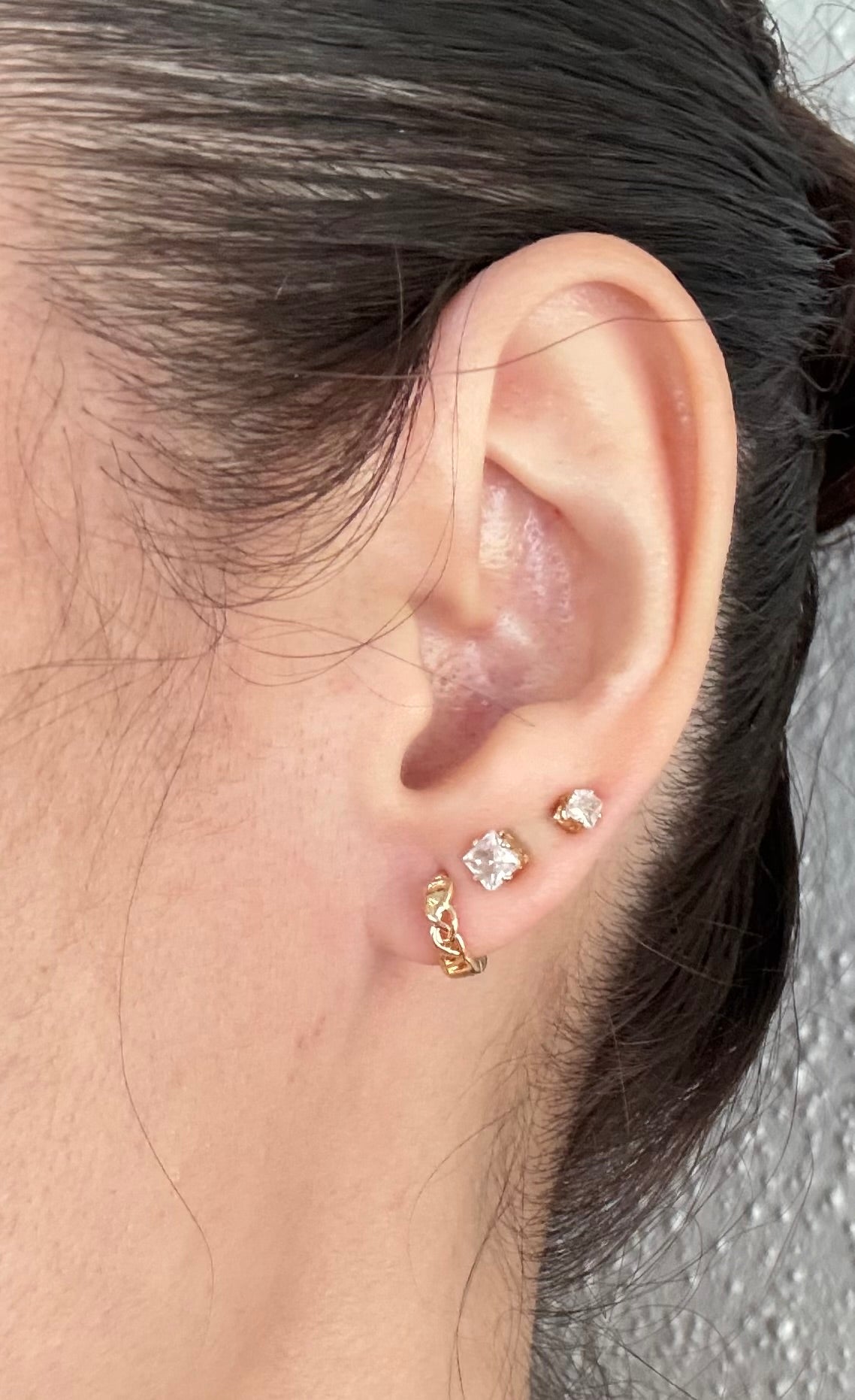 18k Gold Plated Braided Huggie Hoop Earrings