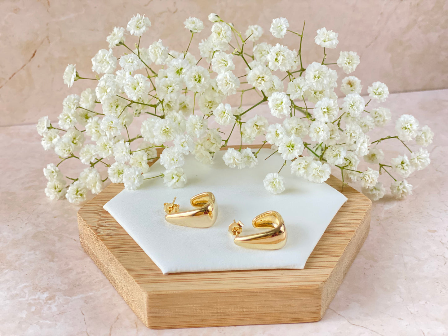 18k Gold Plated Triangular Hoop Earring