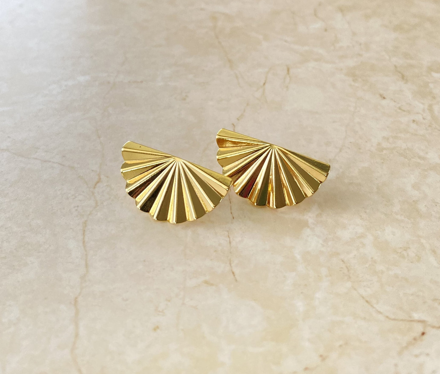 18k Gold Plated Fan Earring