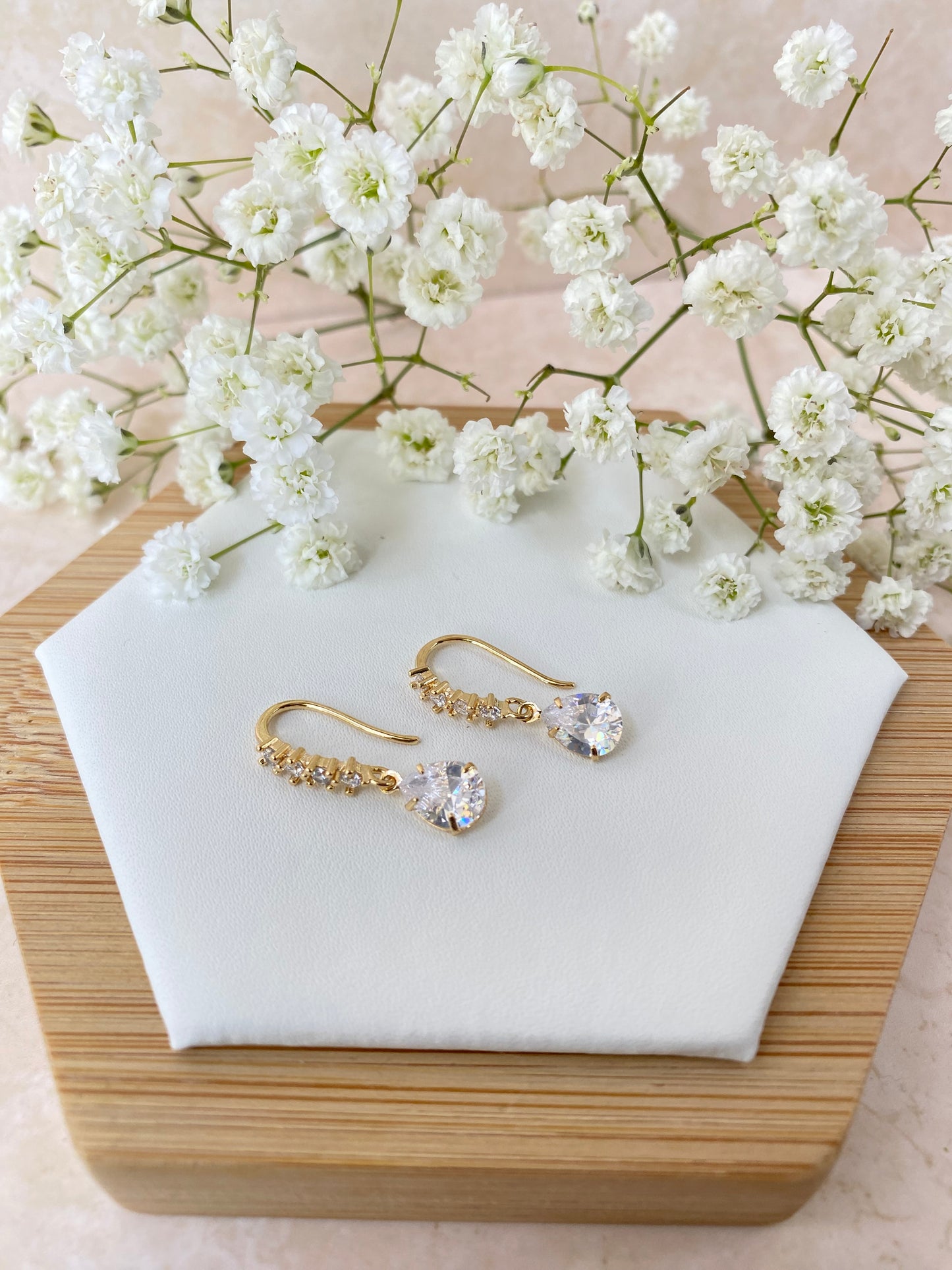 18k Gold Plated Dangle Teardrop Earring