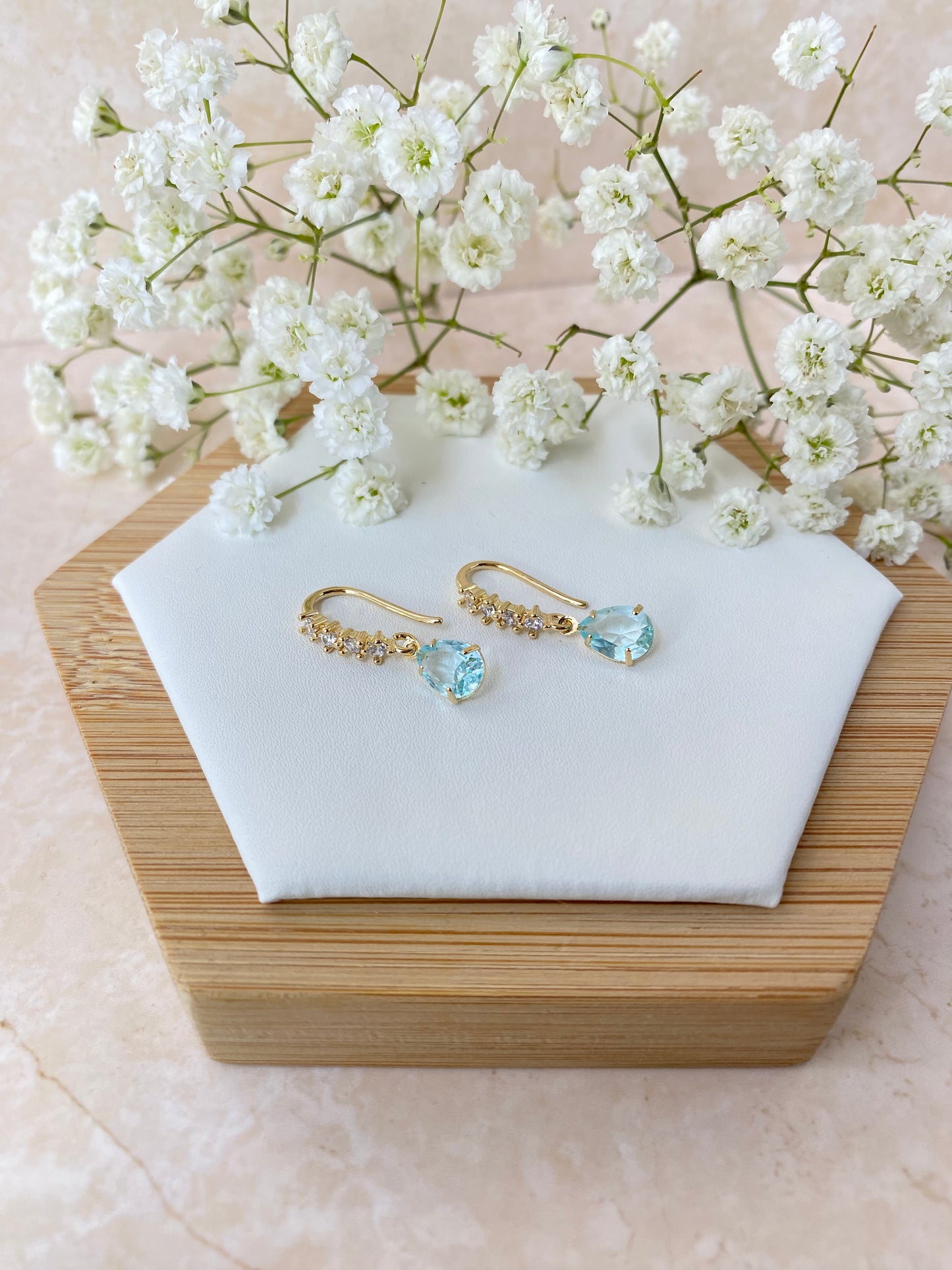 18k Gold Plated Dangle Teardrop Earring