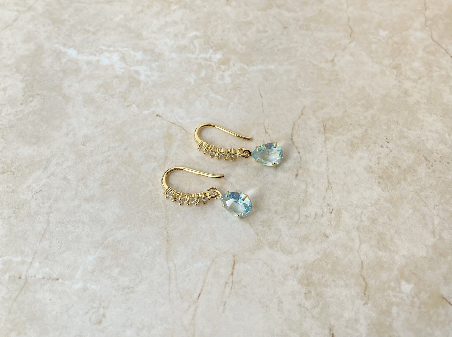 18k Gold Plated Dangle Teardrop Earring