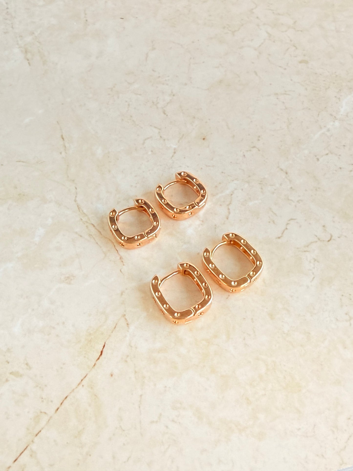18k Gold Plated Modern Huggie Hoop Earrings