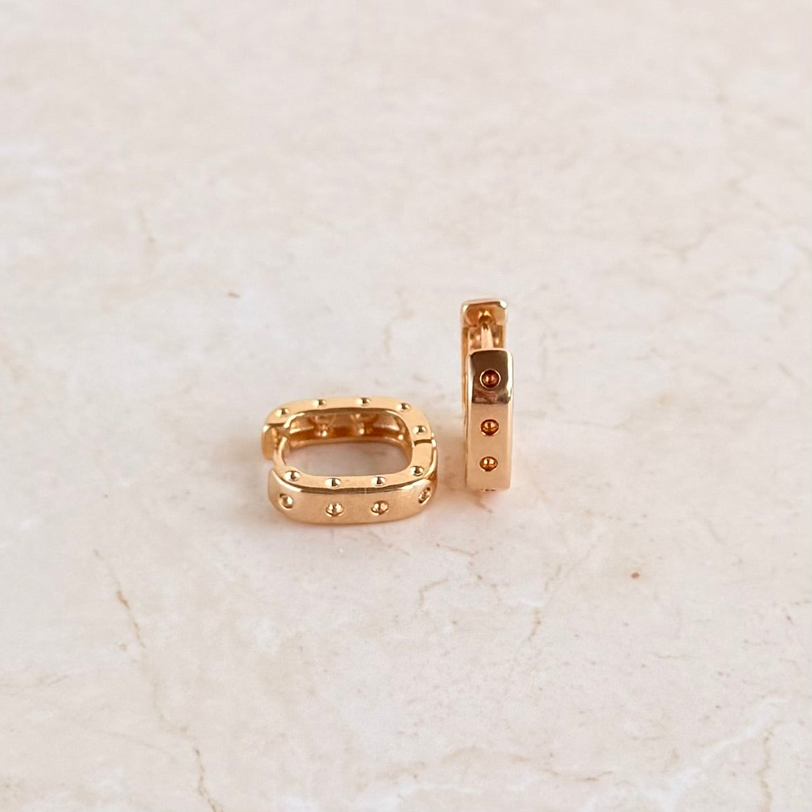 18k Gold Plated Modern Huggie Hoop Earrings