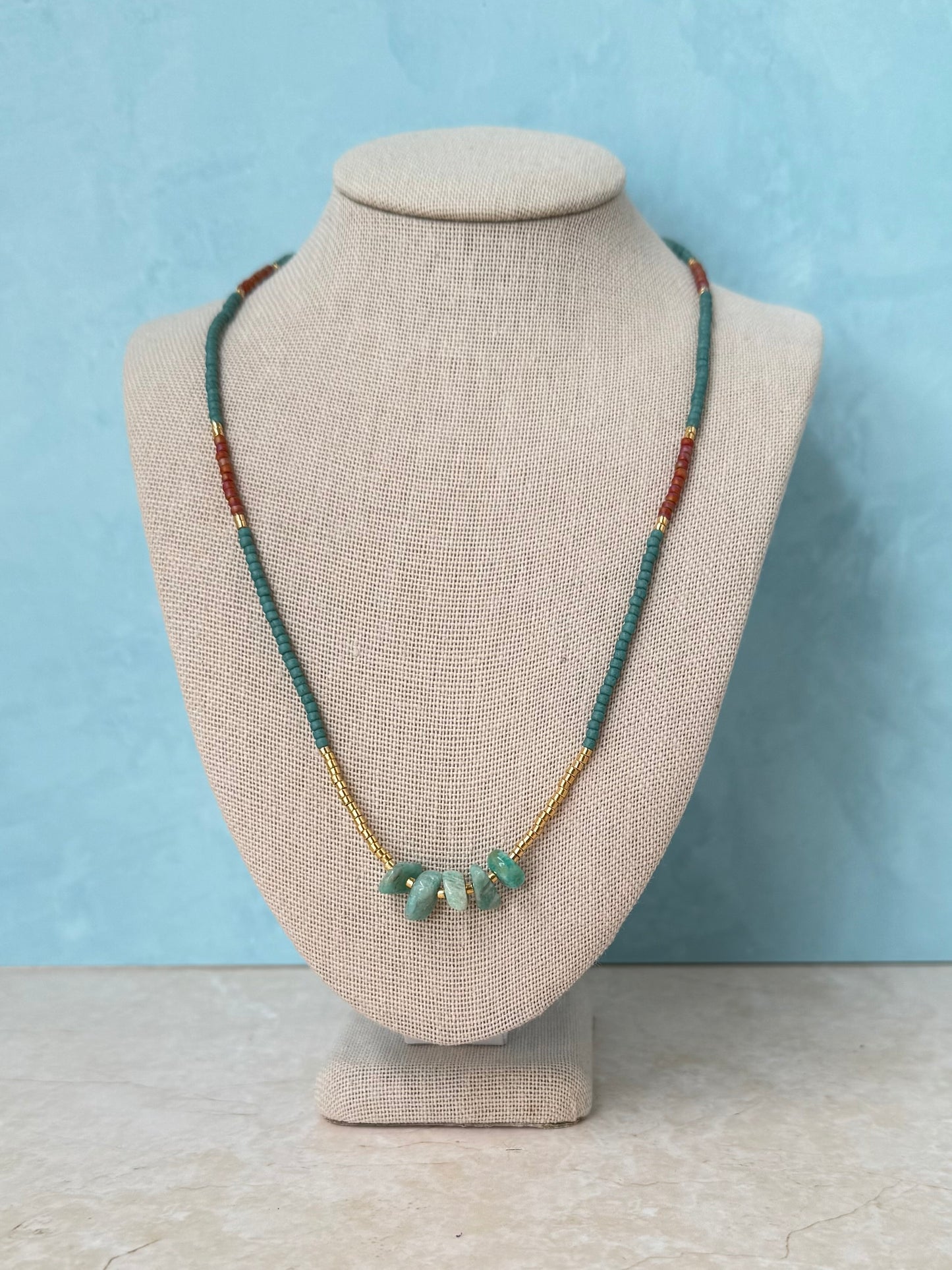 Handmade Amazonite Beaded Necklace