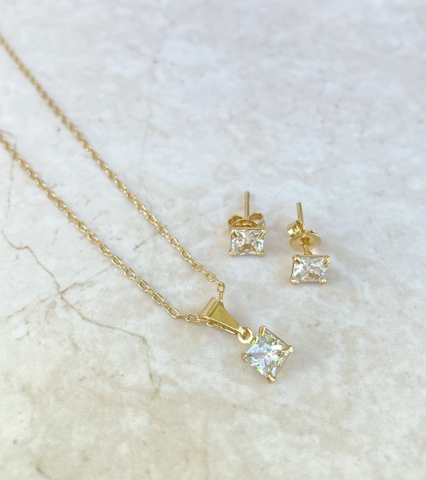 18k Gold Plated Delicate Dainty Jewelry Set